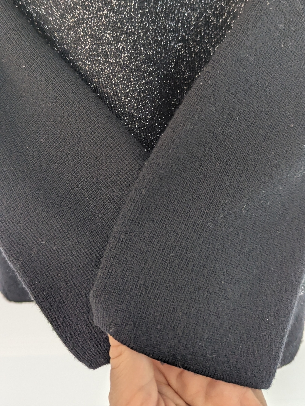 Tory Burch Merino Wool Blend Sweater XS Embellished Studded Neckline Black - Picture 5 of 8
